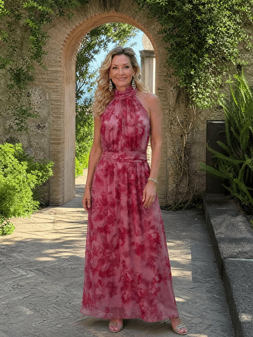 Avien | Robe Midi Douce avec Encolure Halter