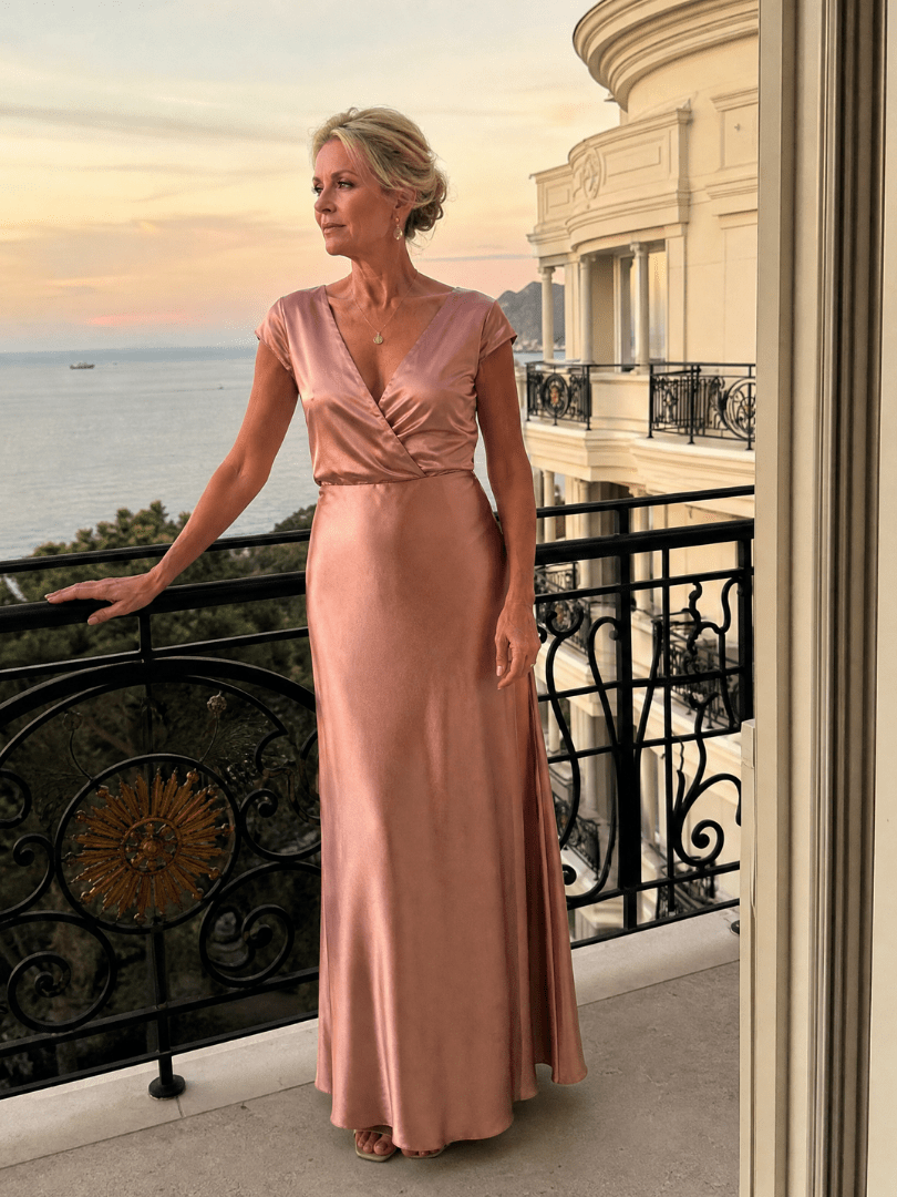 Samouse | Robe Maxi à Corsage Enveloppant et Manches Courtes