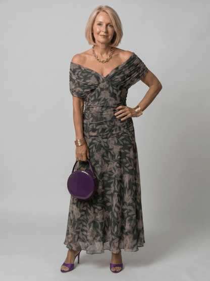 Calen | Robe Midi Fluide à Épaules Dénudées