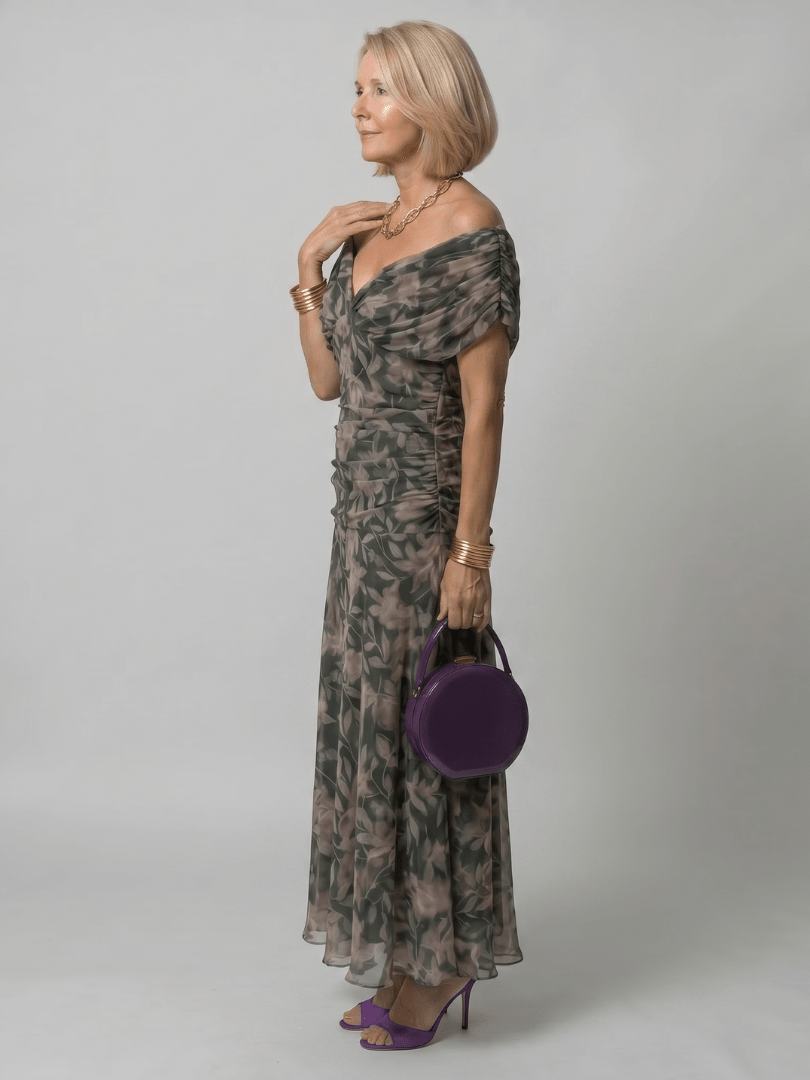 Calen | Robe Midi Fluide à Épaules Dénudées
