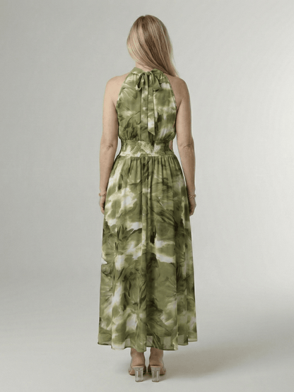 Sylin | Robe Midi à Col Halter Froncée