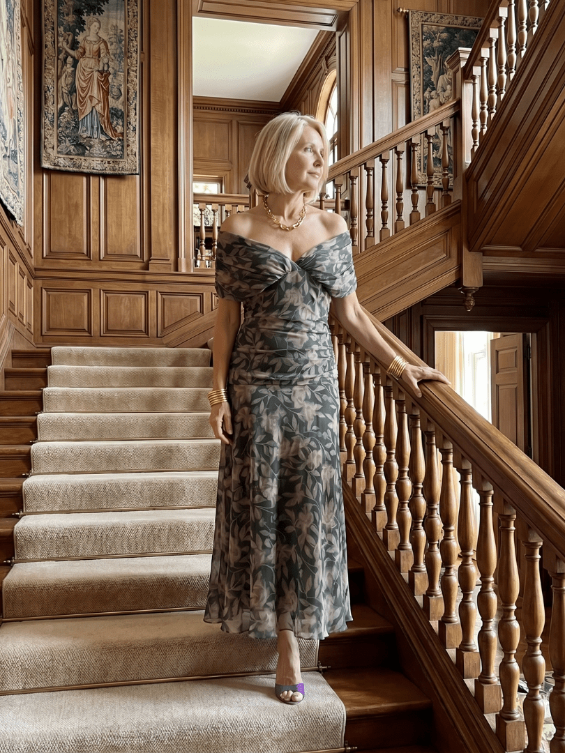 Calen | Robe Midi Fluide à Épaules Dénudées