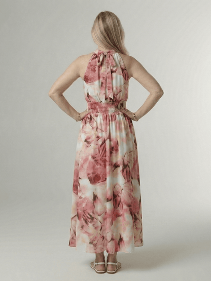 Sylin | Robe Midi à Col Halter Froncée