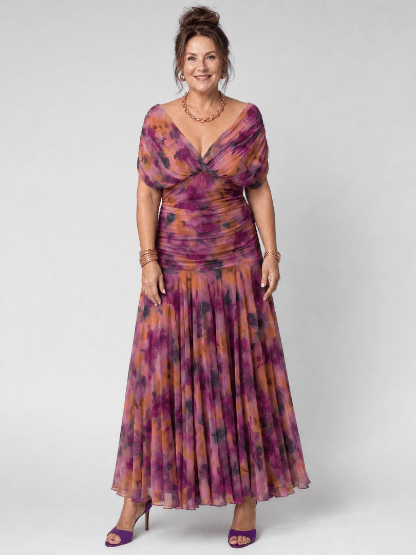 Calen | Robe Midi Fluide à Épaules Dénudées