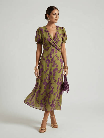 Virel | Robe Midi Fluide à Fleurs