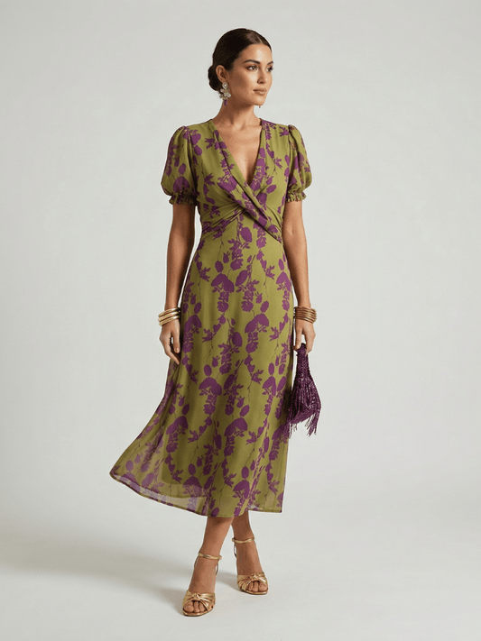 Virel | Robe Midi Fluide à Fleurs