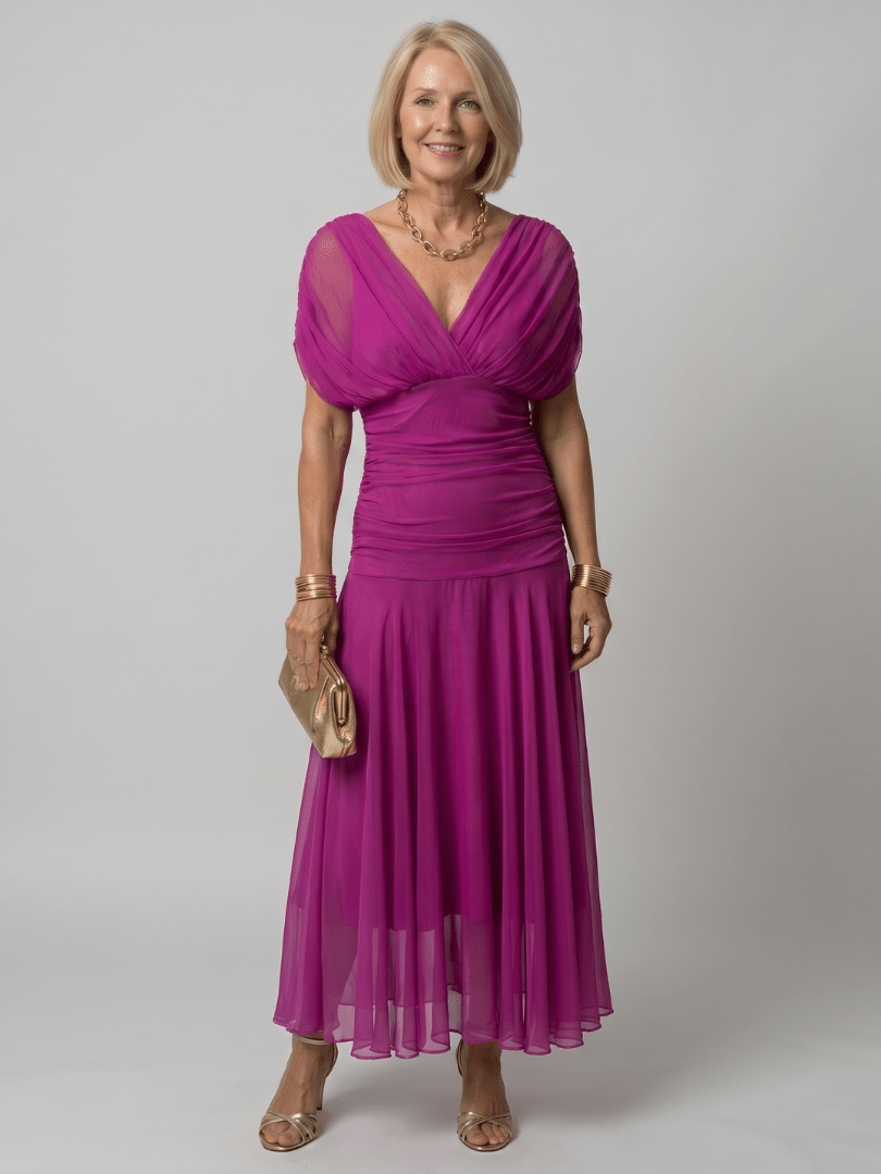 Calen | Robe Midi Fluide à Épaules Dénudées