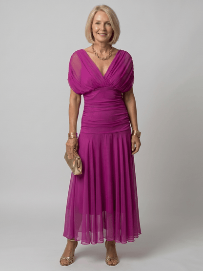 Calen | Robe Midi Fluide à Épaules Dénudées