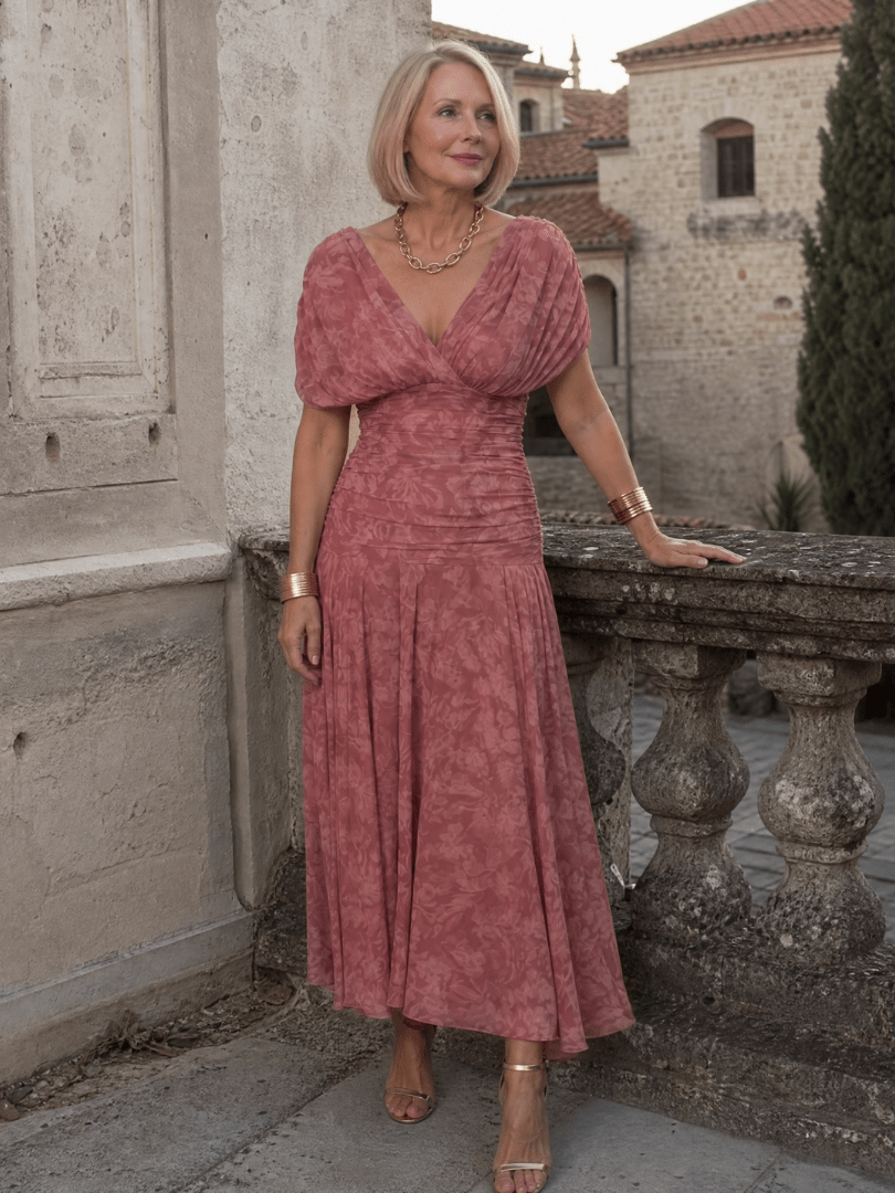 Calen | Robe Midi Fluide à Épaules Dénudées