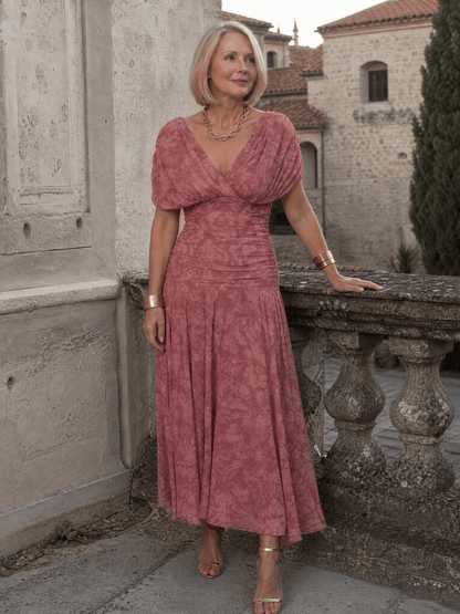Calen | Robe Midi Fluide à Épaules Dénudées
