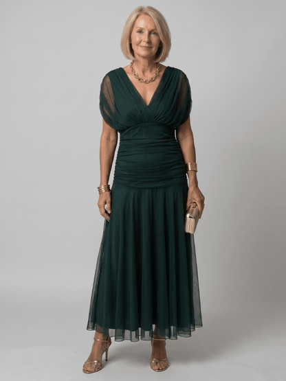 Calen | Robe Midi Fluide à Épaules Dénudées