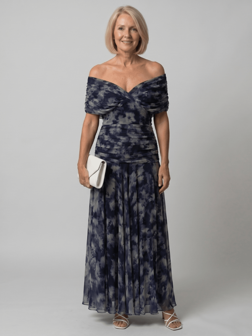 Calen | Robe Midi Fluide à Épaules Dénudées
