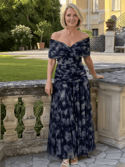 Calen | Robe Midi Fluide à Épaules Dénudées