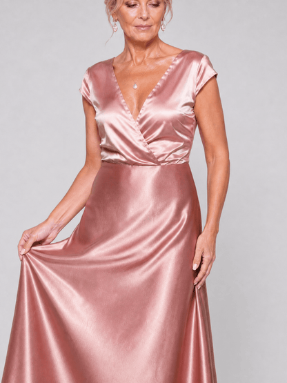 Samouse | Robe Maxi à Corsage Enveloppant et Manches Courtes