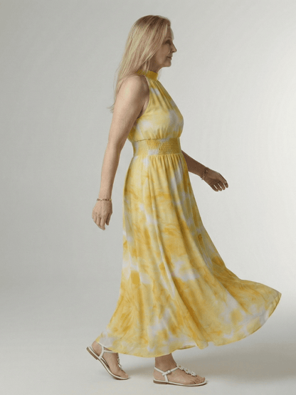 Sylin | Robe Midi à Col Halter Froncée