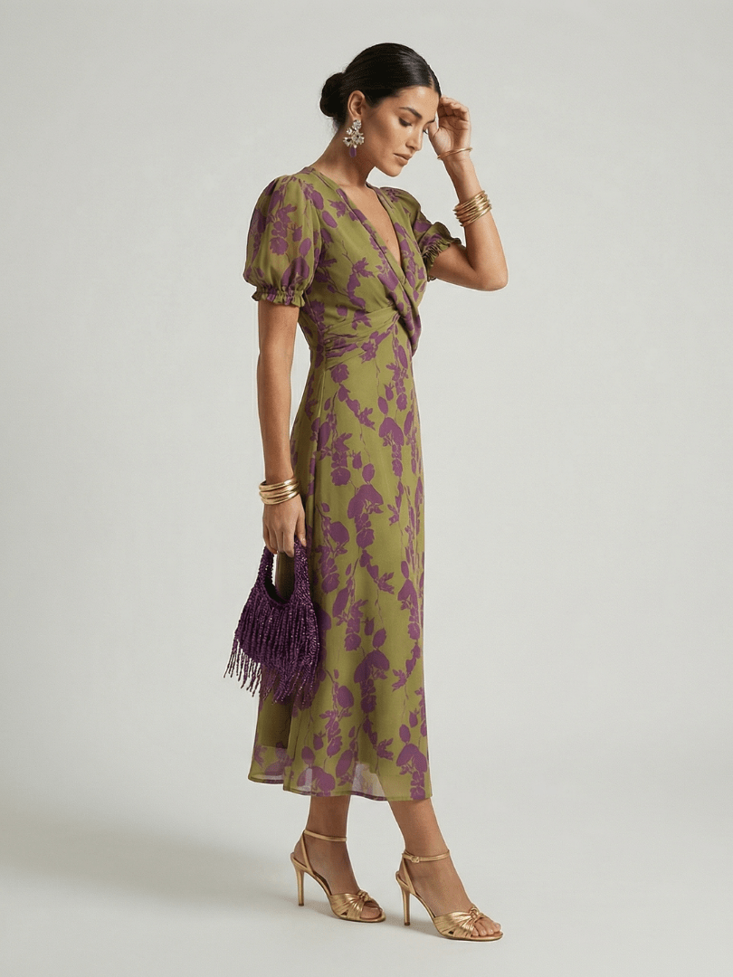 Virel | Robe Midi Fluide à Fleurs