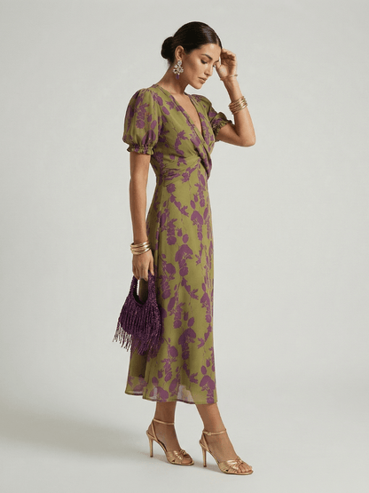 Virel | Robe Midi Fluide à Fleurs