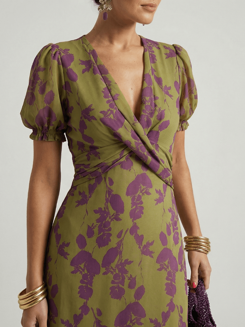 Virel | Robe Midi Fluide à Fleurs