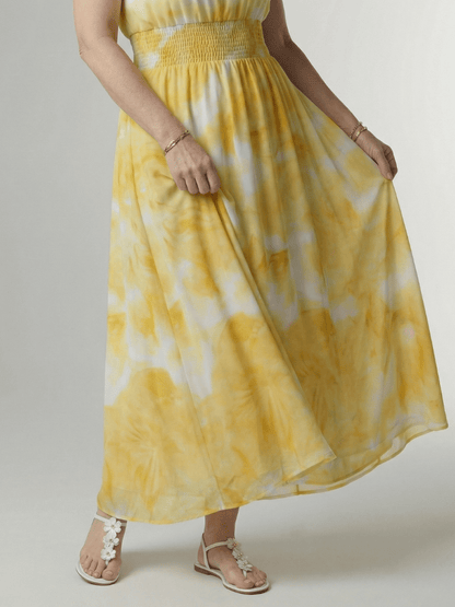 Sylin | Robe Midi à Col Halter Froncée
