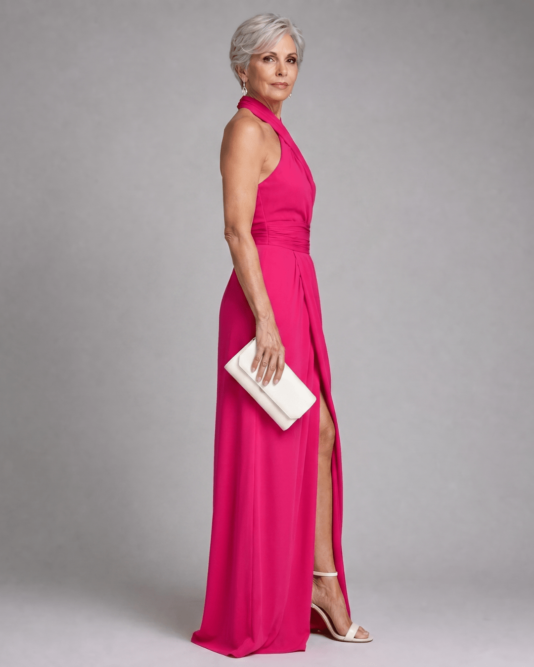 Velora | Robe Midi avec Col Halter Croisé