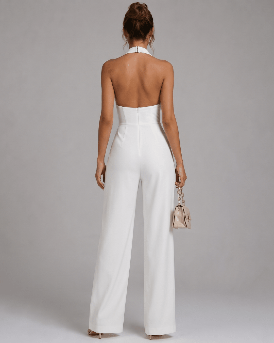 Nymera | Combinaison sans Manches à Jambes Larges avec Encolure Halter