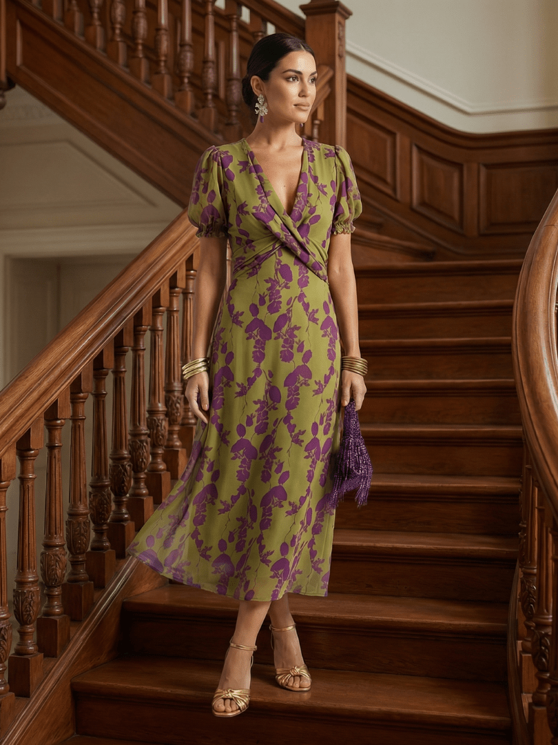 Virel | Robe Midi Fluide à Fleurs