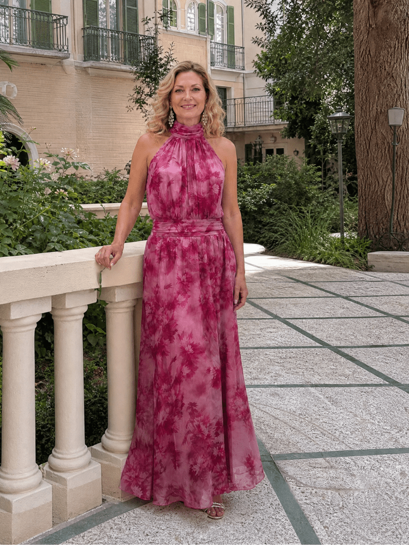 Avien | Robe Midi Douce avec Encolure Halter