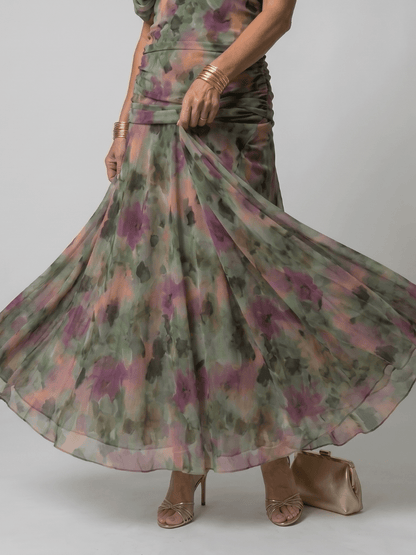 Calen | Robe Midi Fluide à Épaules Dénudées