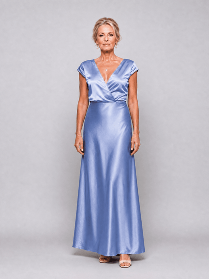 Samouse | Robe Maxi à Corsage Enveloppant et Manches Courtes