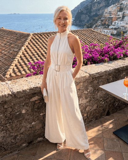 Astrielle | Combinaison sans Manches avec Ceinture et Jambes Larges