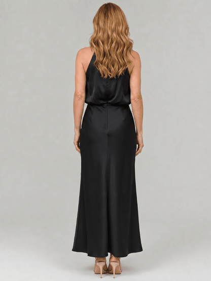 Nopal | Robe Midi sans Manches à Décolleté Drapé