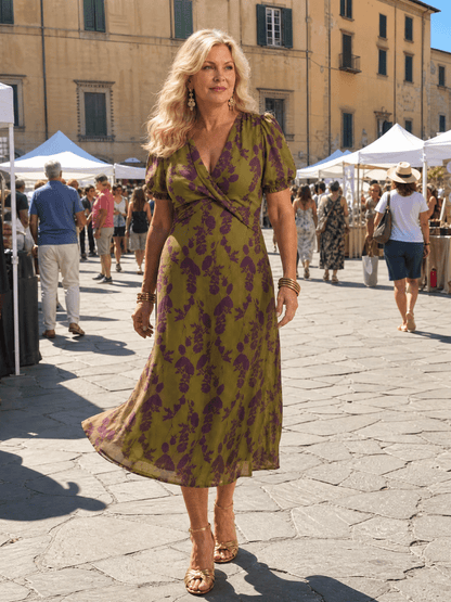 Virel | Robe Midi Fluide à Fleurs