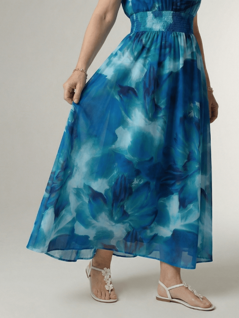 Sylin | Robe Midi à Col Halter Froncée