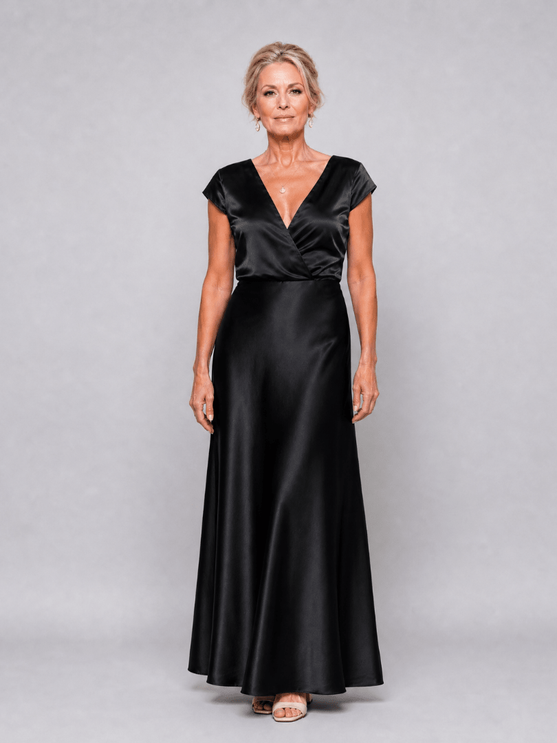 Samouse | Robe Maxi à Corsage Enveloppant et Manches Courtes