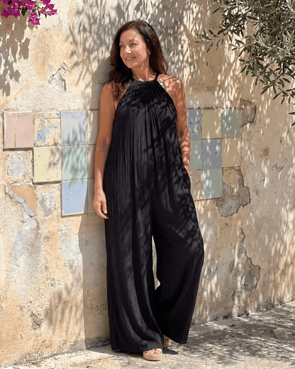 Sylvara | Combinaison à Jambes Larges avec Col Halterneck