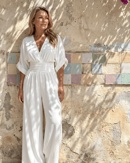 Emene | Combinaison Ample avec Décolleté en V et Jambes Larges