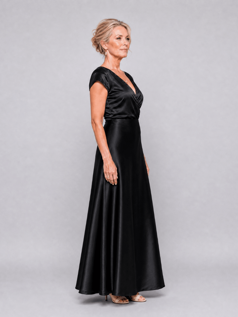 Samouse | Robe Maxi à Corsage Enveloppant et Manches Courtes