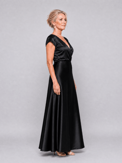 Samouse | Robe Maxi à Corsage Enveloppant et Manches Courtes